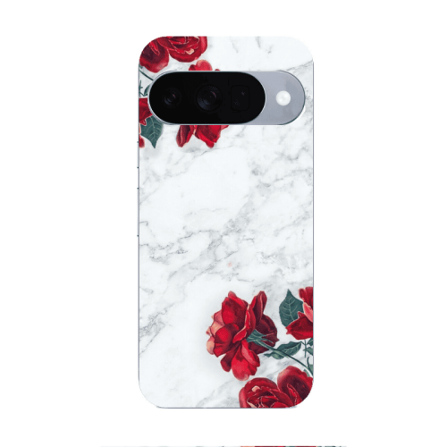 Google Pixel 10 Marble and roses Transparent Silicone TPU Θήκη